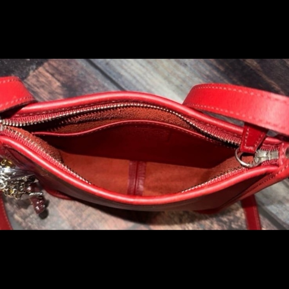 Coach Red Crossbody Bag with Polka Dot Charm - Picture 6 of 12